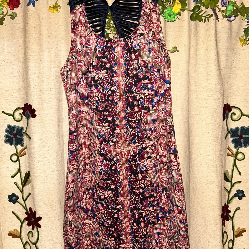 Free People Pink and Purple Halter Sundress